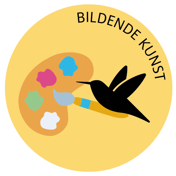 Spatz-Bildende Kunst. Spatz auf gelbem Hintergrund