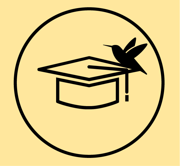 Kultur Spatz Icon Vogel sitzt auf Abschluss-Hut