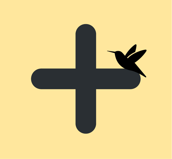 Kultur Spatz Icon Vogel sitzt auf Plus Zeichen