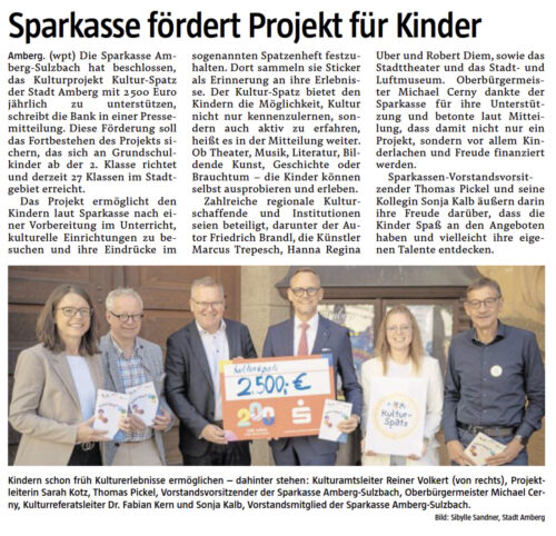 Amberger Zeitung Artikel über die Sparkasse als Sponsor der Spatzen