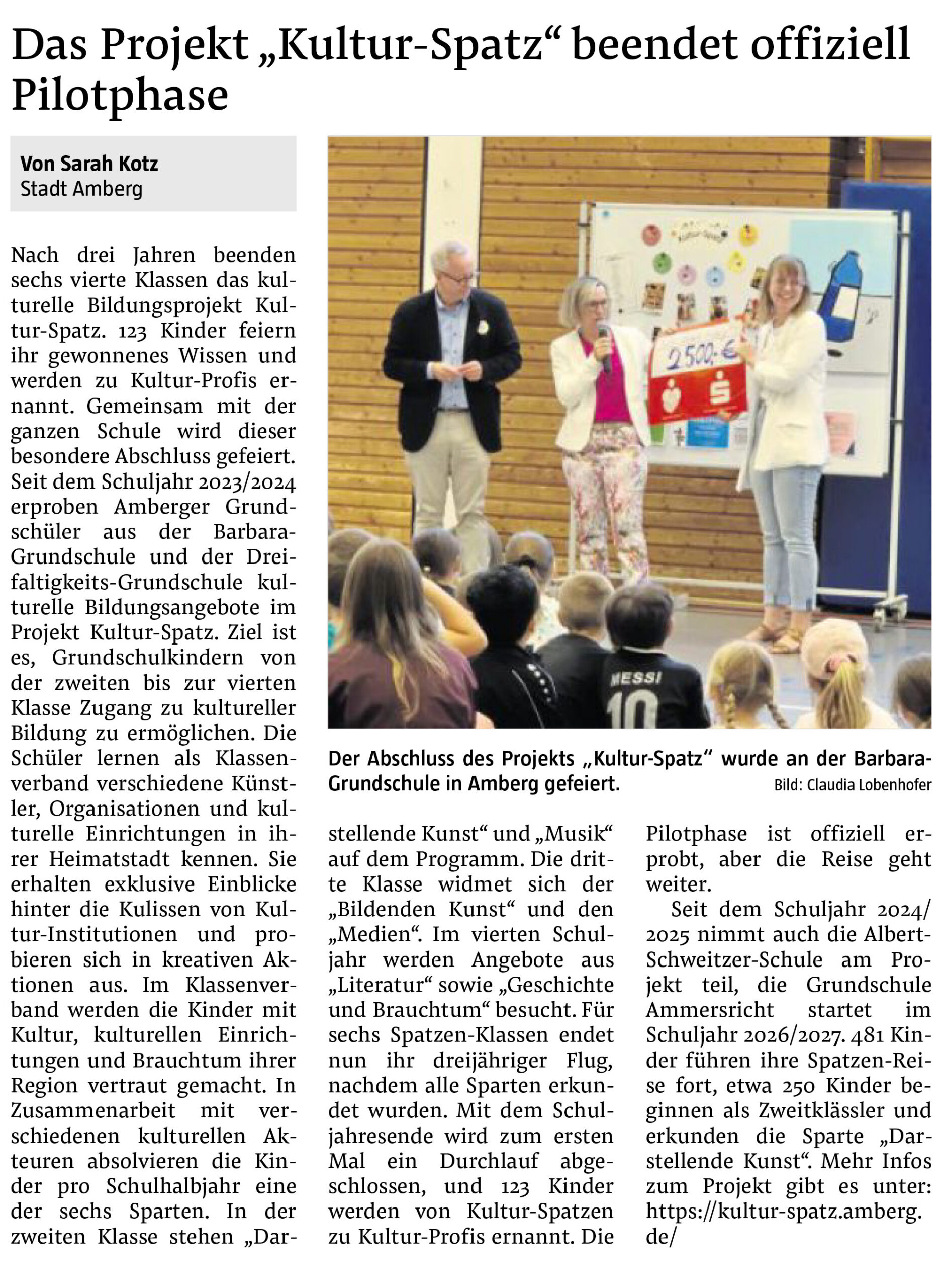 Zeitungsartikel vom 04.08.2026 zum Abschluss der Pilotphase